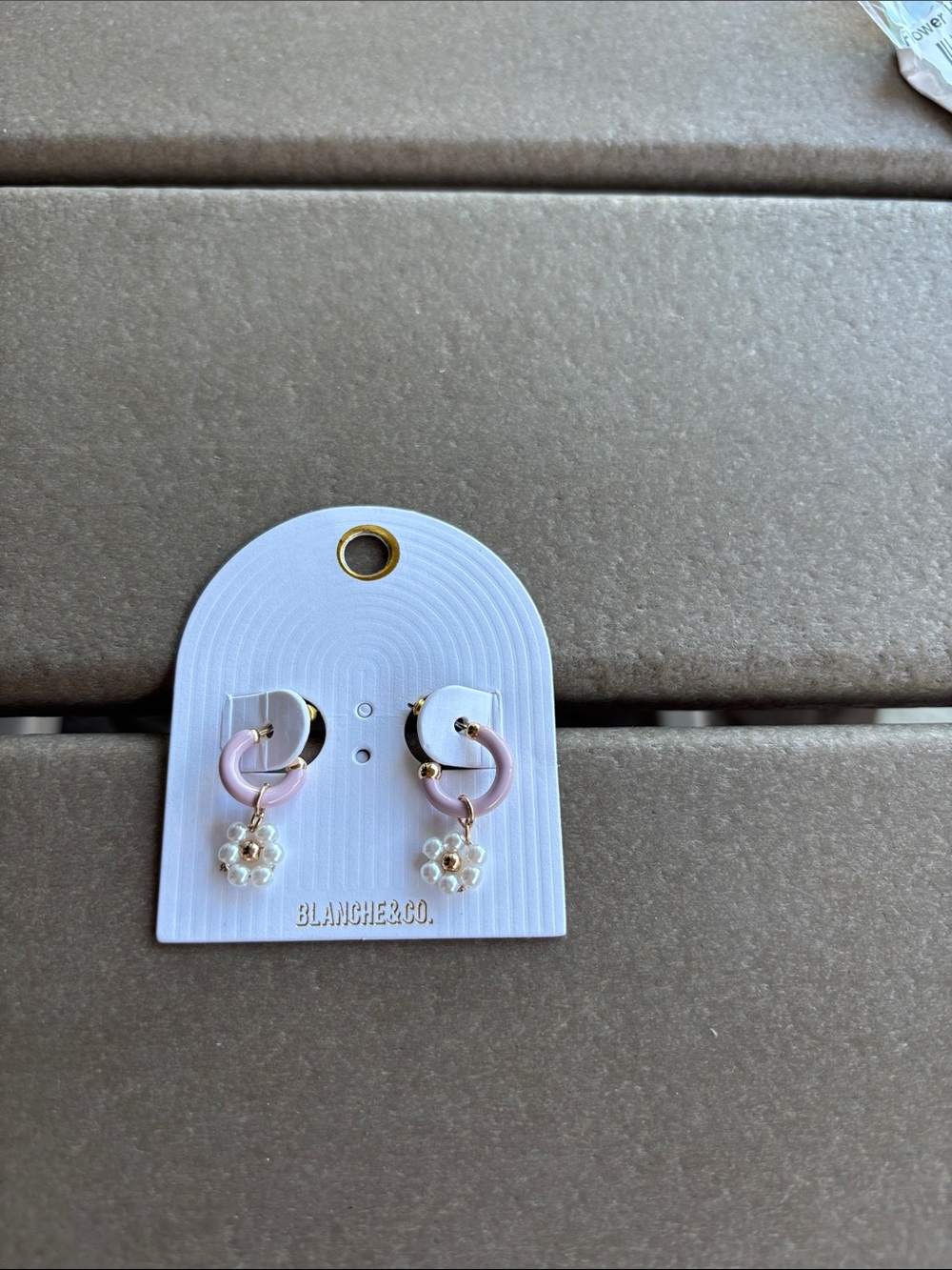 Blanche & Co. Lavender Pearl Charm Hoop Earrings